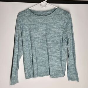 Laura Scott Aqua Heather Long Sleeve Tee